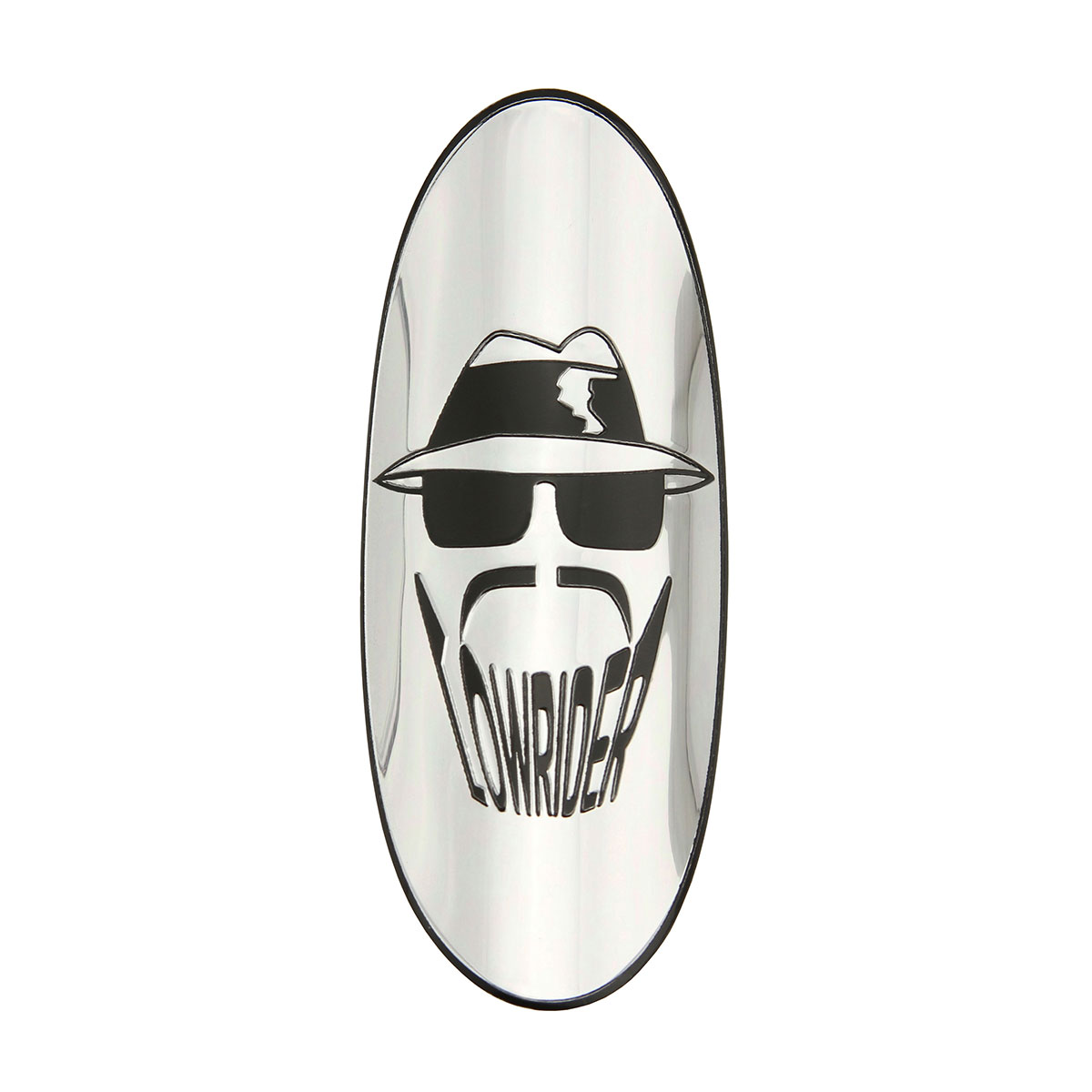Lowrider Head Name Plate Chrome/Black.