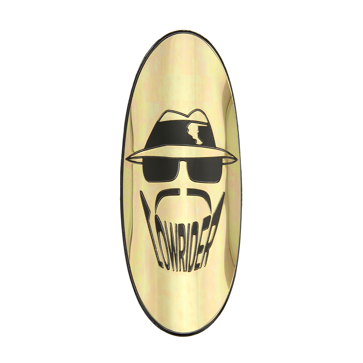 Lowrider Head Name Plate Gold/Black.