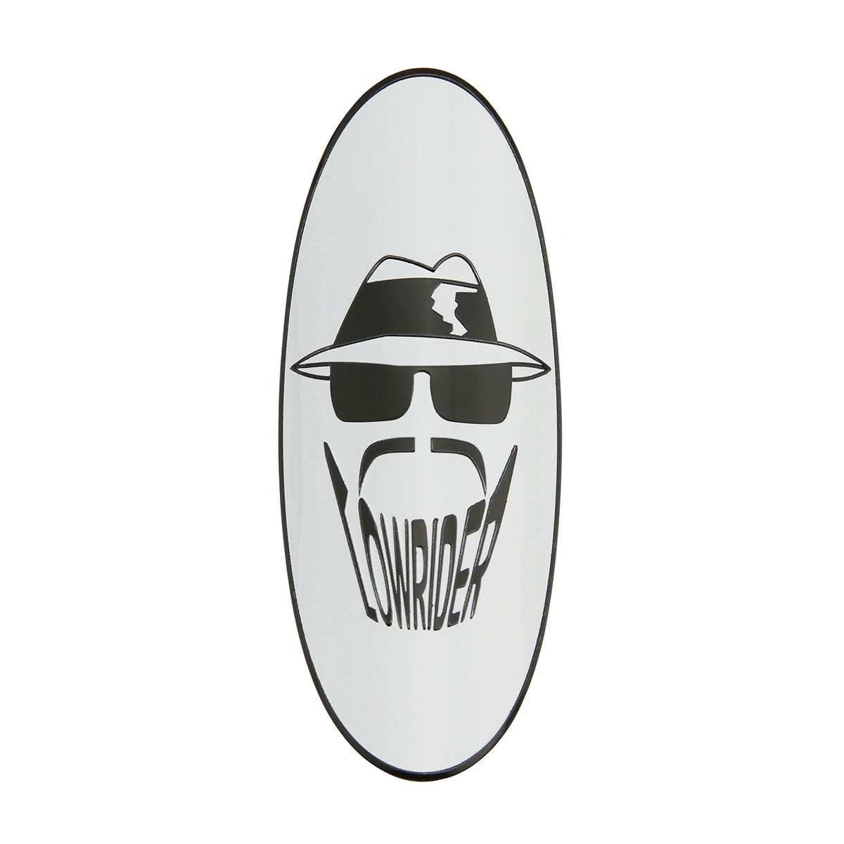 Lowrider Head Name Plate White/Black.