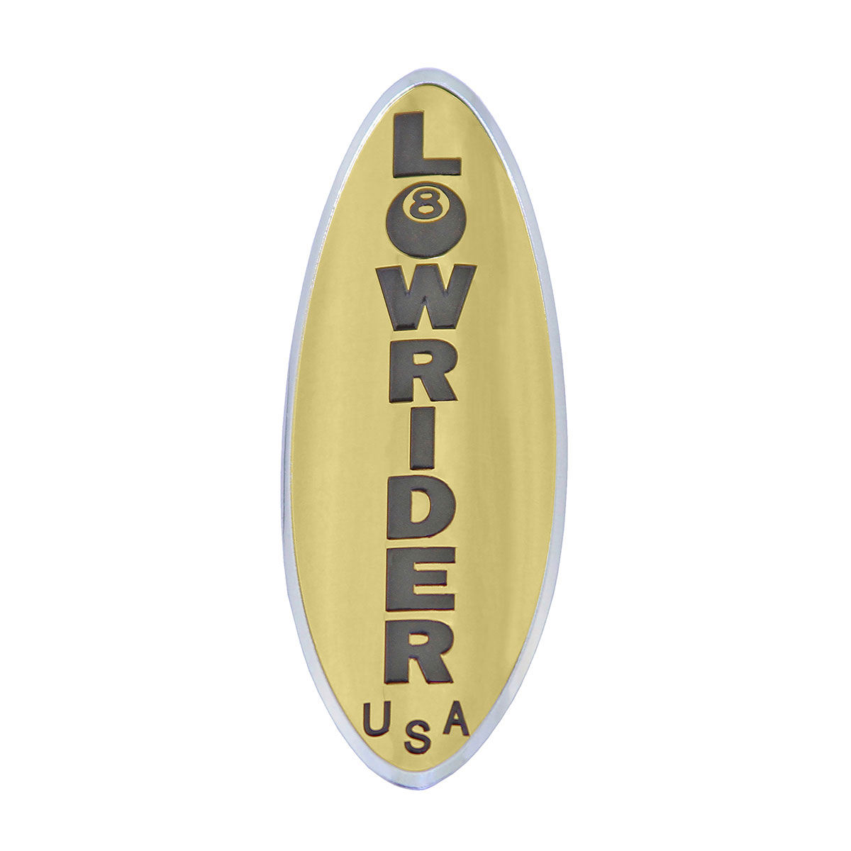 Lowrider USA Name Plate Gold/Black.
