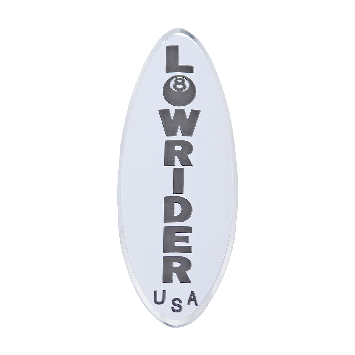 Lowrider USA Name Plate White/Black.