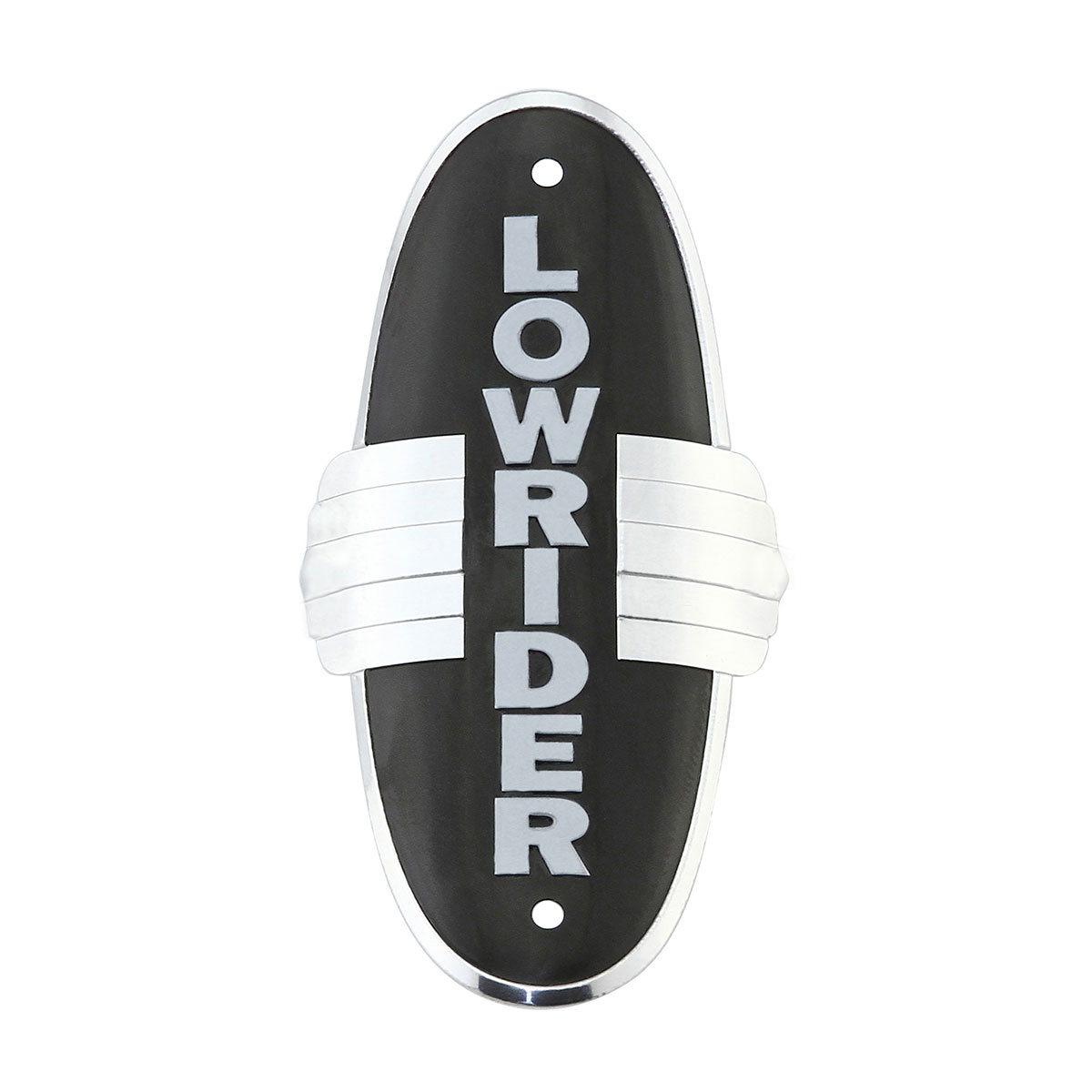 Lowrider Wing Name Plate Black Chrome-Wing.