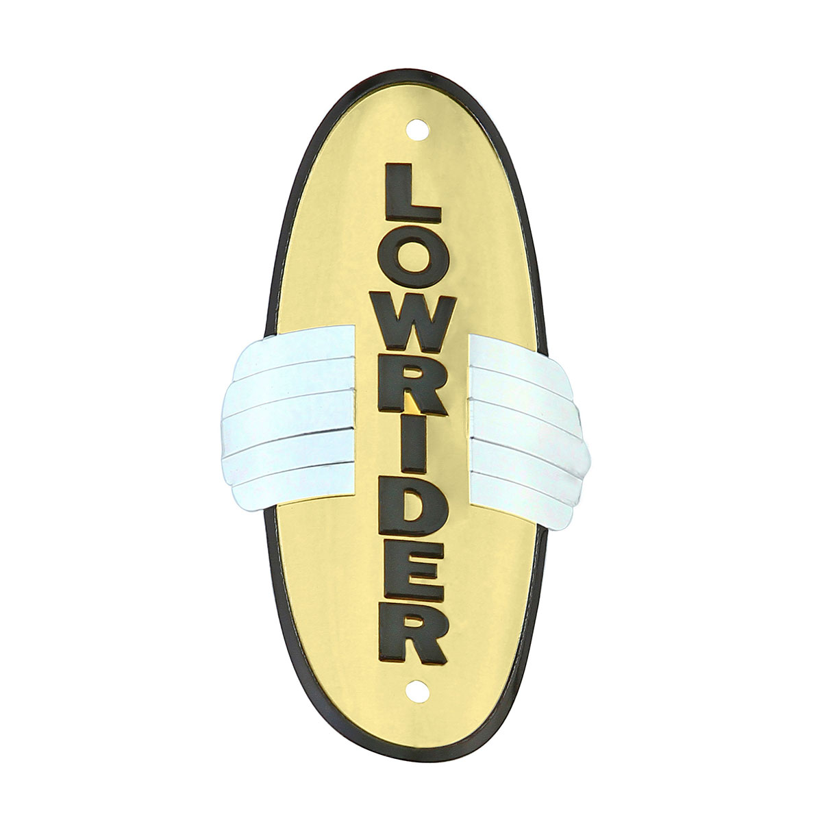 Lowrider Wing Name Plate Gold Chrome-Wing.