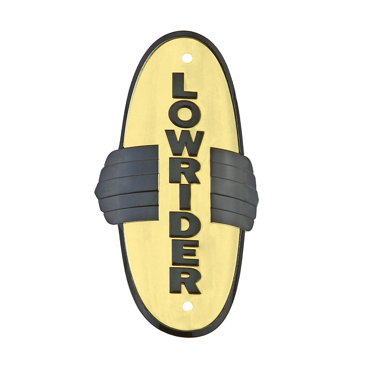 Lowrider Wing Name Plate Gold Black-Wing.