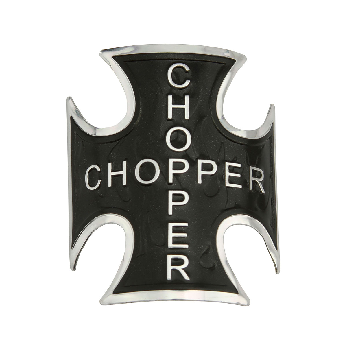 Iron Cross Name Plate Black W/Flame.