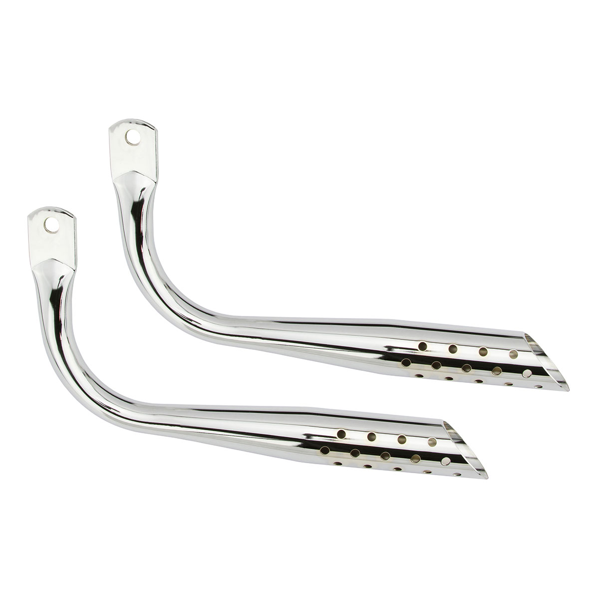 Muffler Oblique W/Holes Chrome.