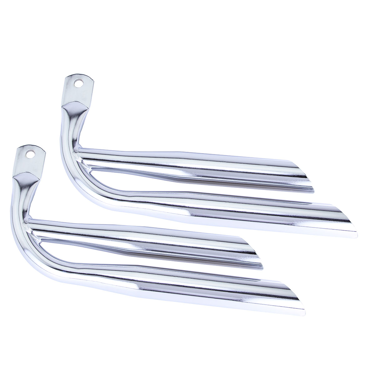 Double Muffler Oblique W/O Holes Chrome.