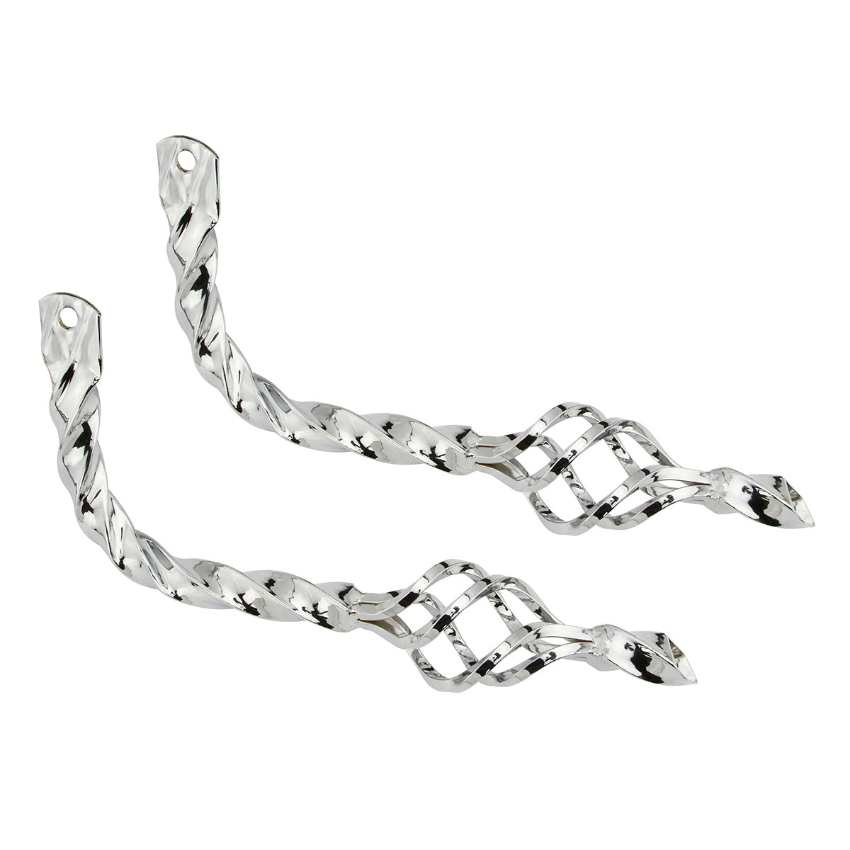 Twisted Muffler W/Cage Chrome.