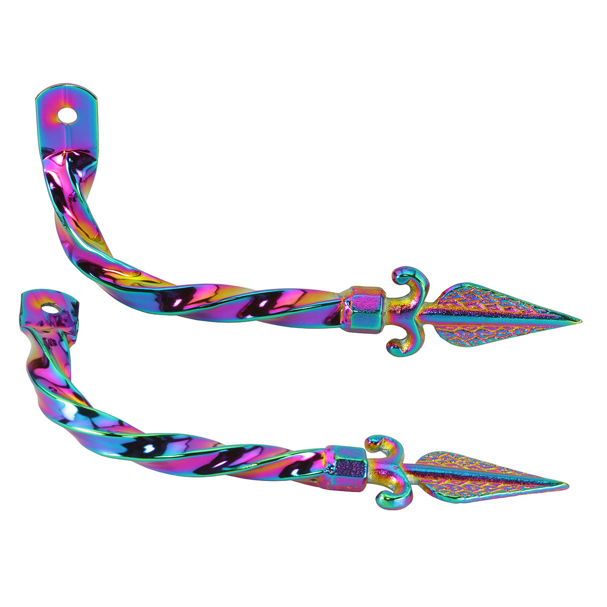 Twisted Muffler With Arrow End Oil Slick.
