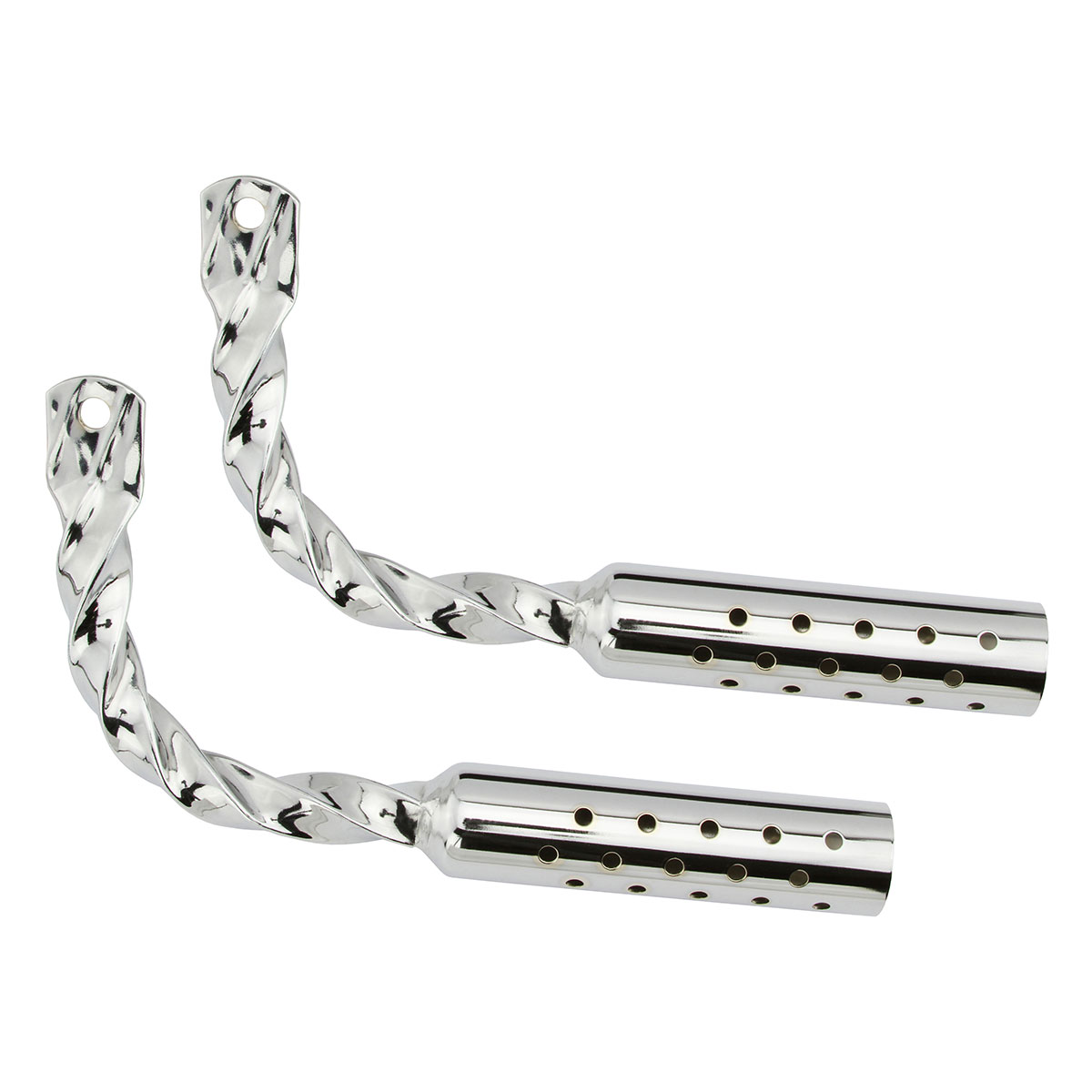 Twisted Muffler W/Holes Chrome.