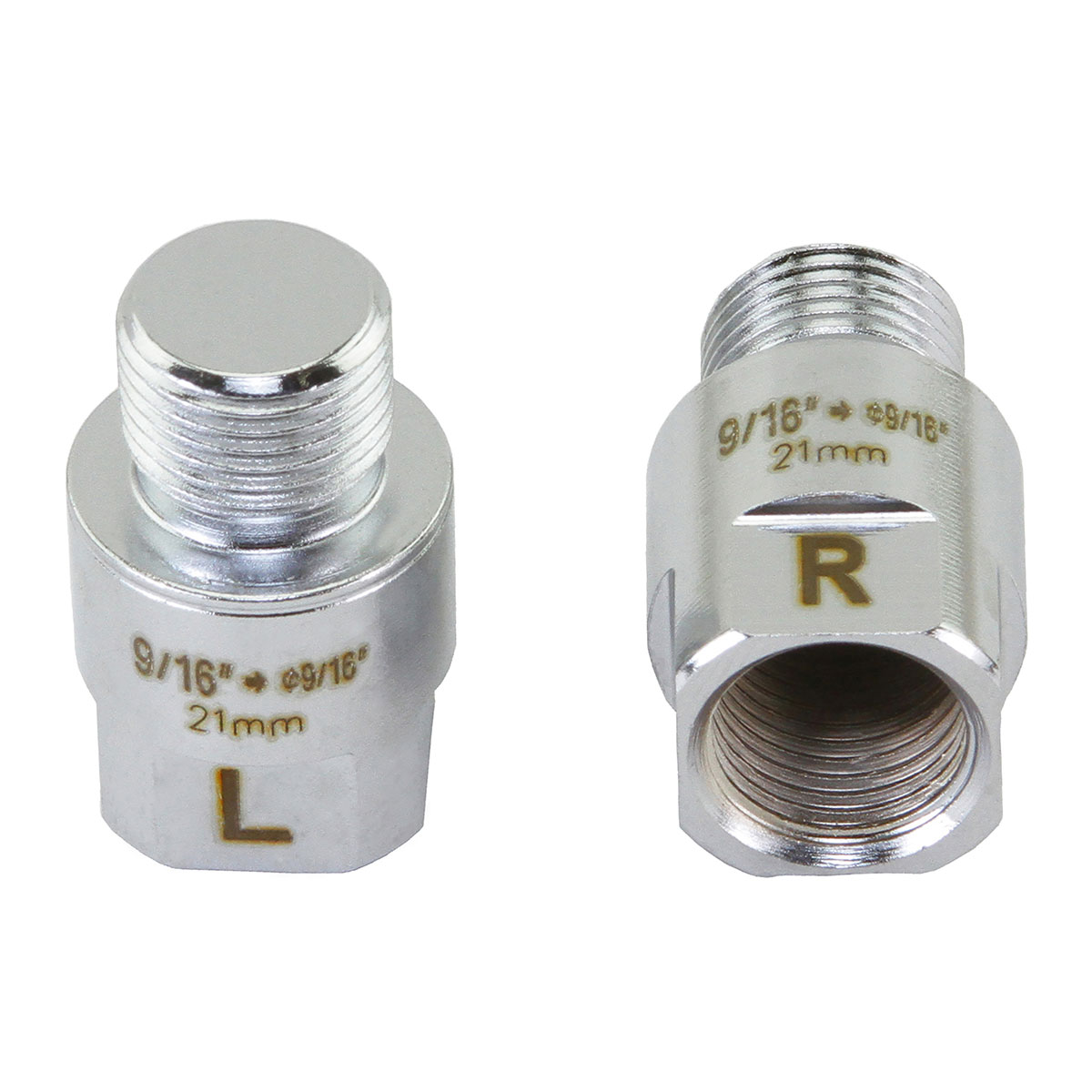 Pedals Extenders 21mm 9/16-9/16 Chrome.
