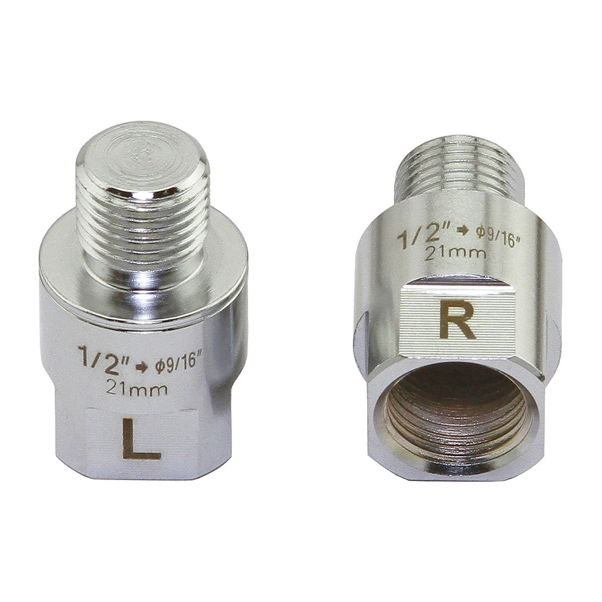 Pedals Extenders 21mm 1/2 to 9/16 Chrome.