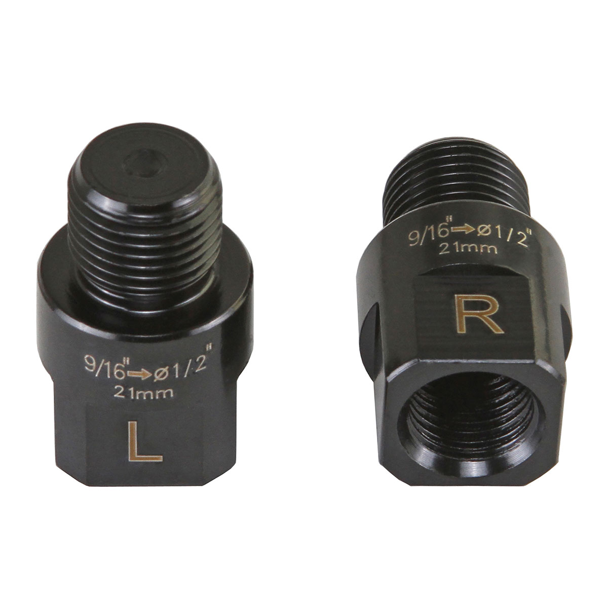 Pedals Extenders 21mm 9/16 to 1/2 Black.
