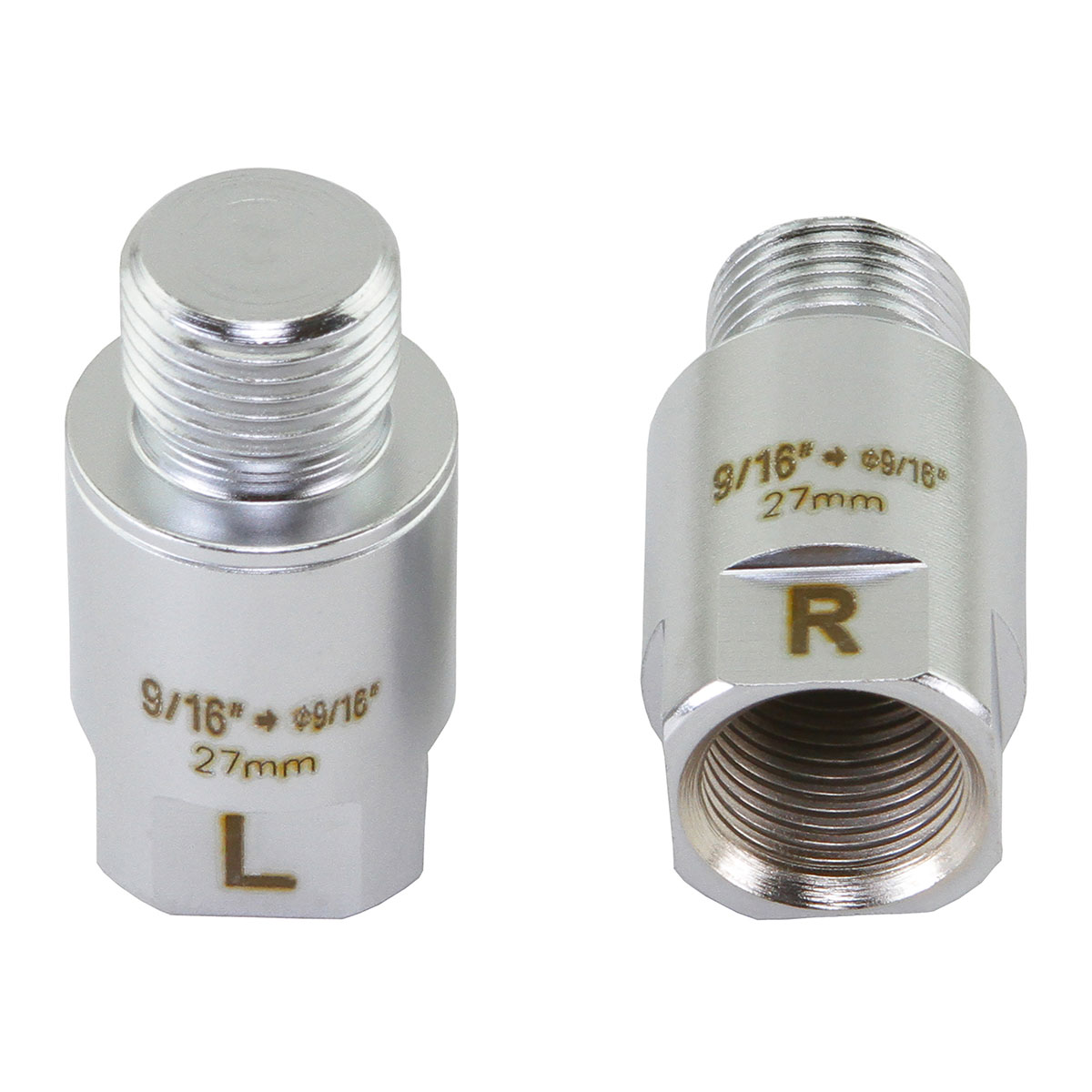 Pedals Extenders 27mm 9/16-9/16 Chrome.