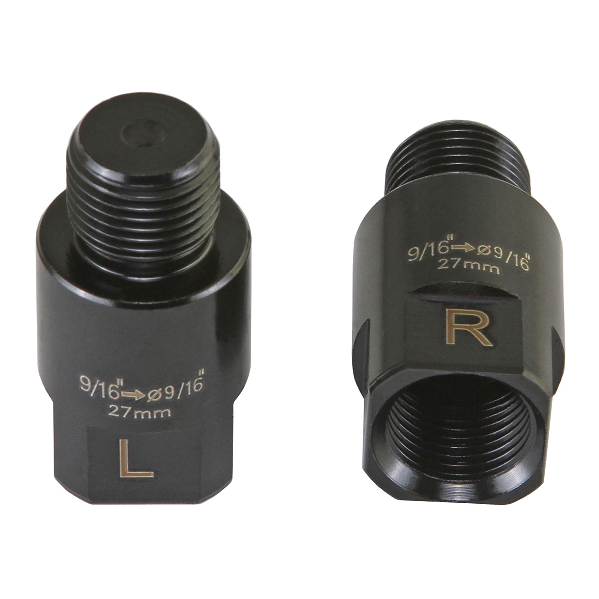 Pedals Extenders 27mm 9/16-9/16 Black.