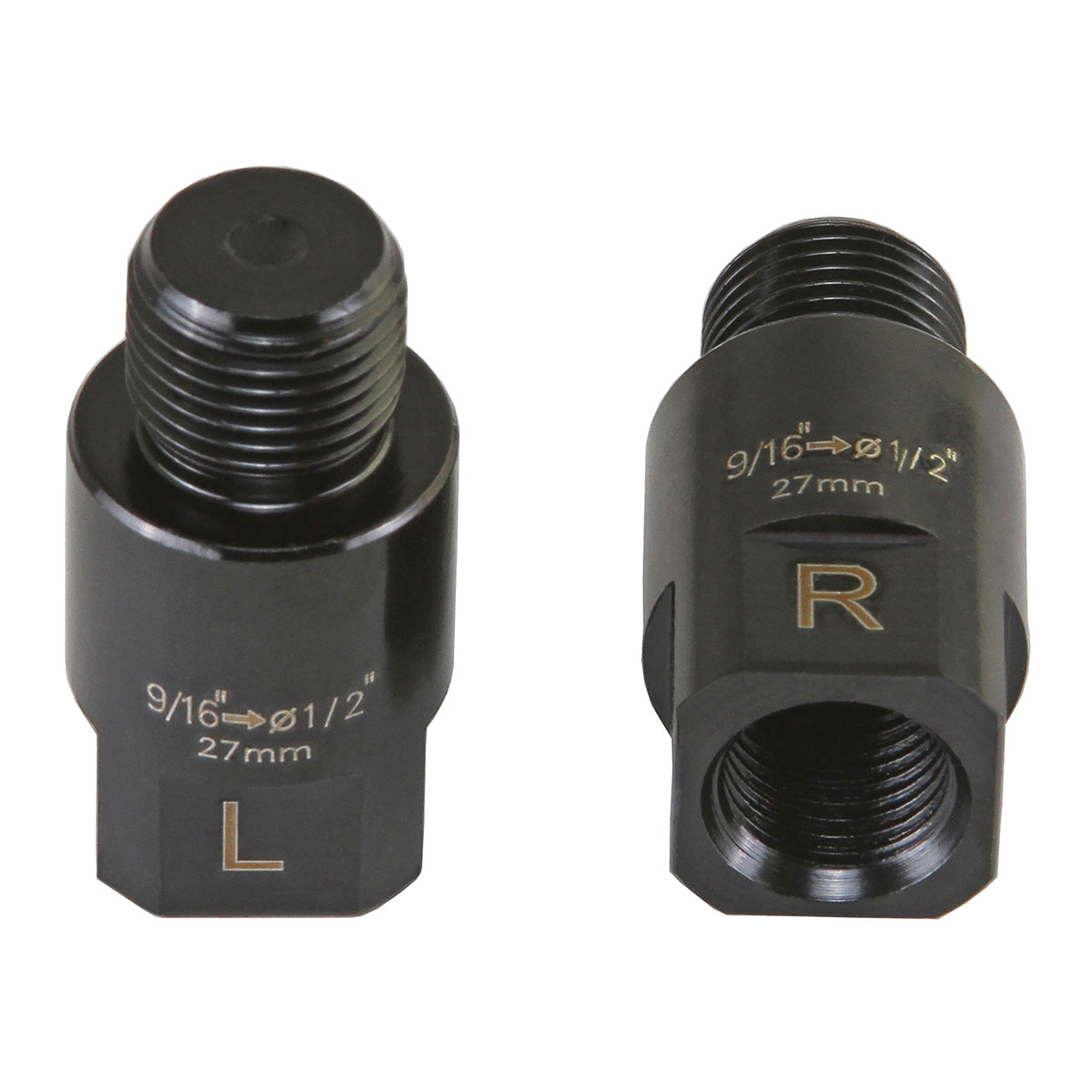 Pedals Extenders 27mm 9/16 to 1/2 Black.
