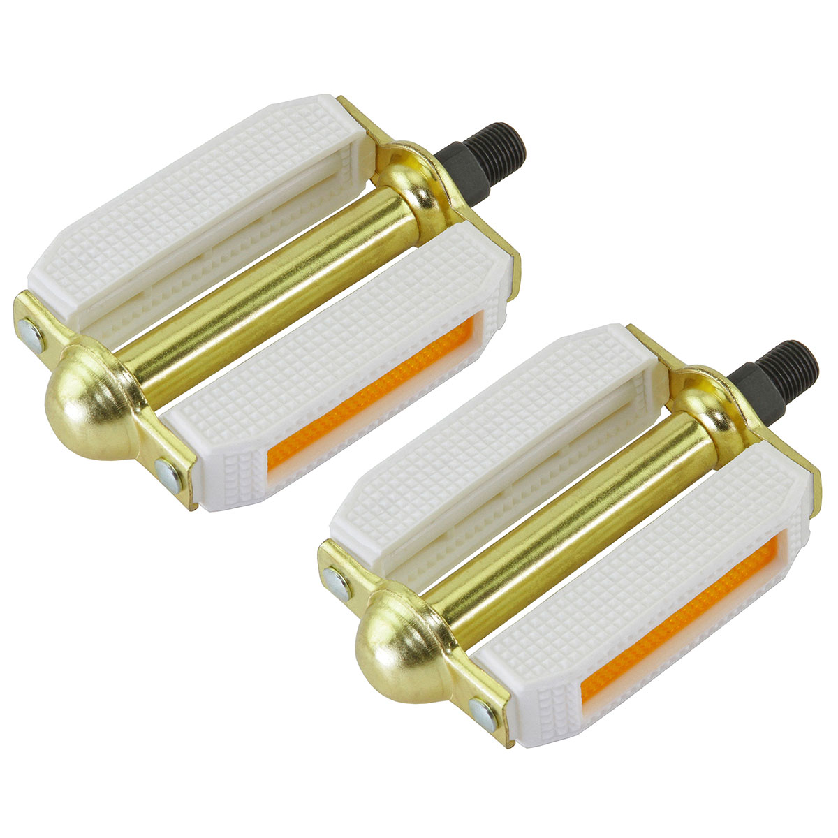 507 Block Pvc Pedals 1/2 White/Gold.