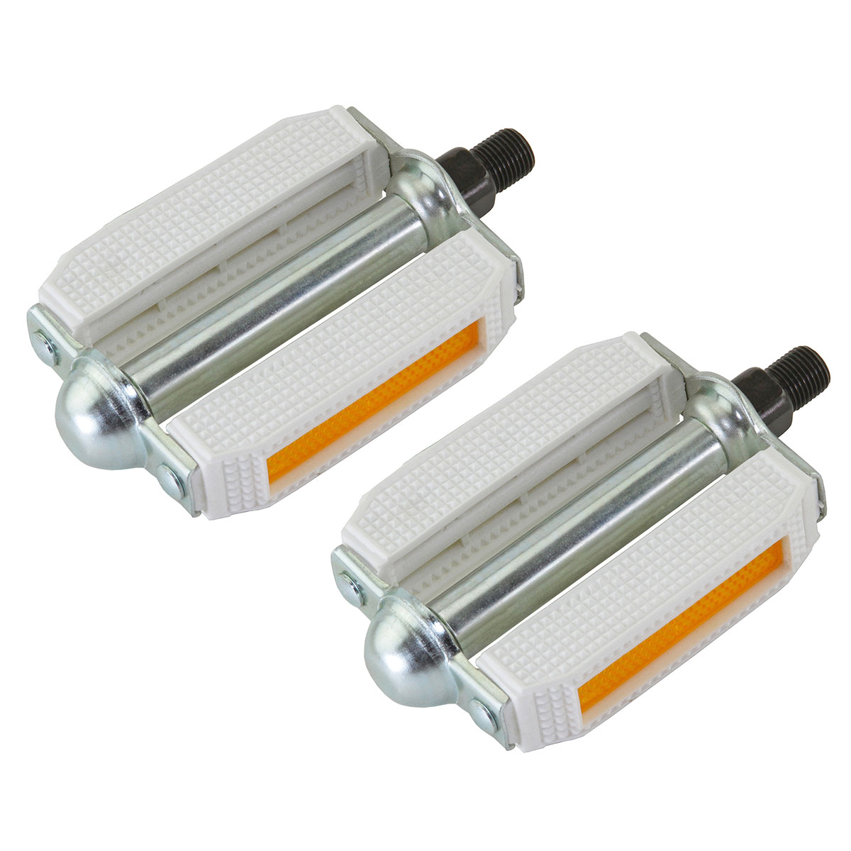 507 Block Pvc Pedals 1/2 White/Chrome.