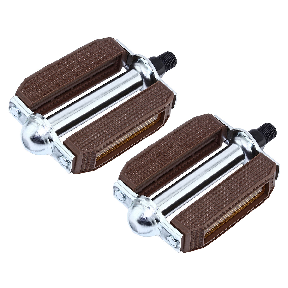 507 Block Pvc Pedals 1/2 Brown/Chrome.