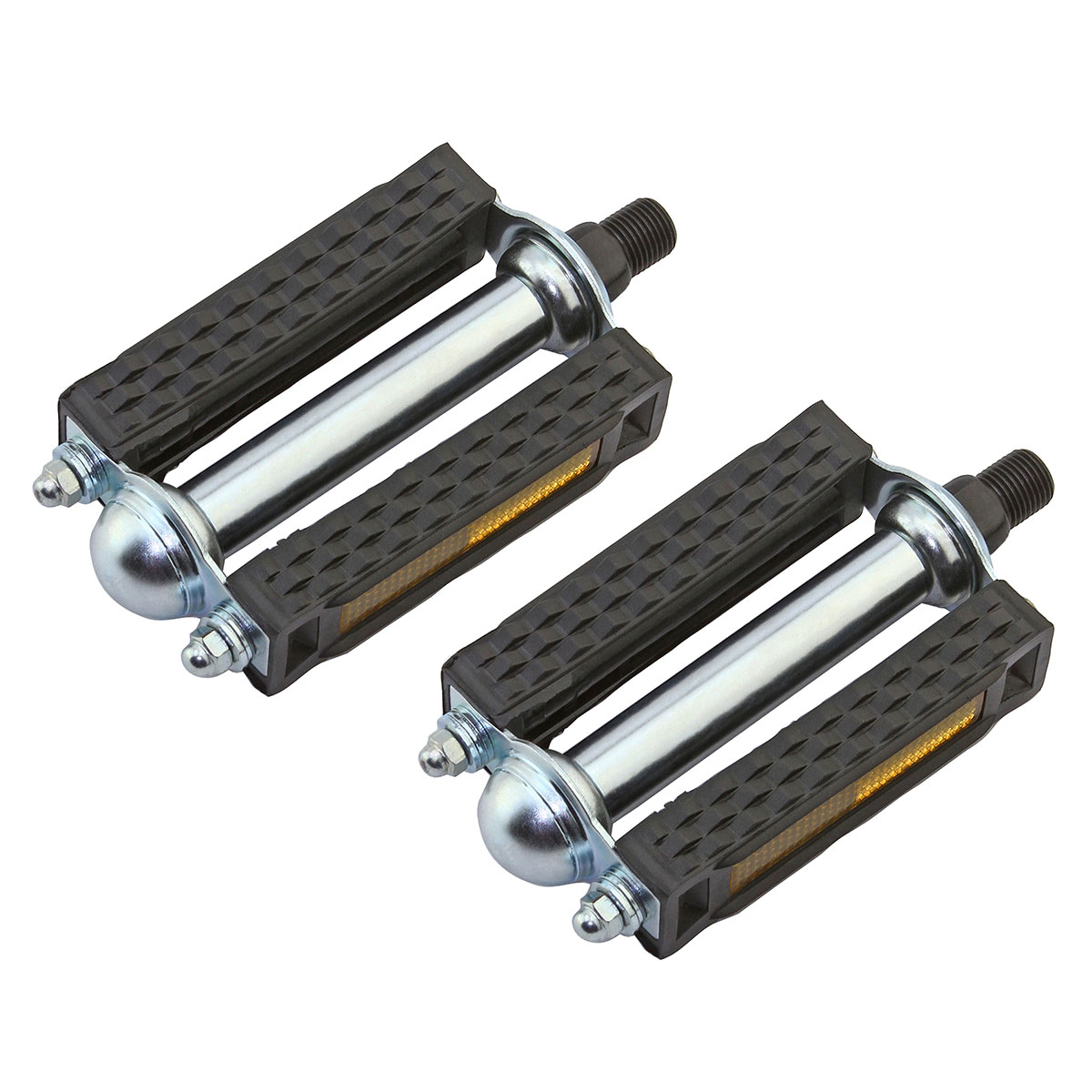 804 Block Pvc Pedals 1/2 Black/Chrome.