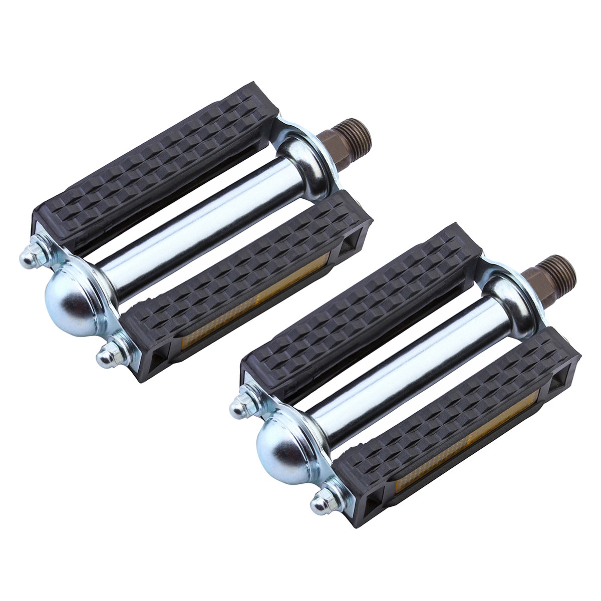 804 Block Pvc Pedals 9/16 Black/Chrome.