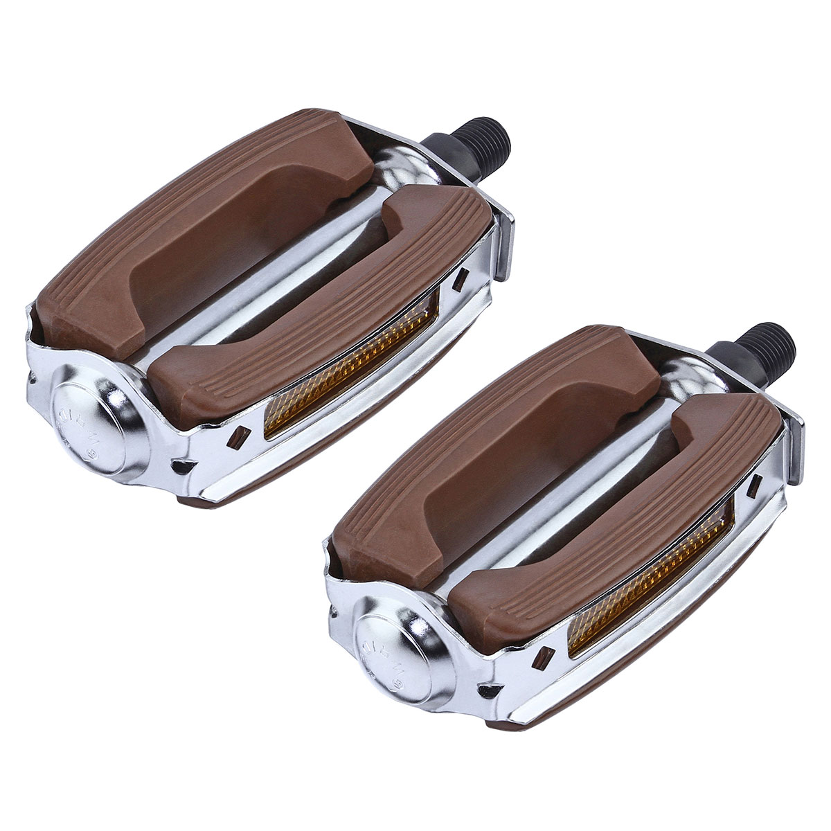 Krate Rubber Pedals 1/2 Brown/Chrome.