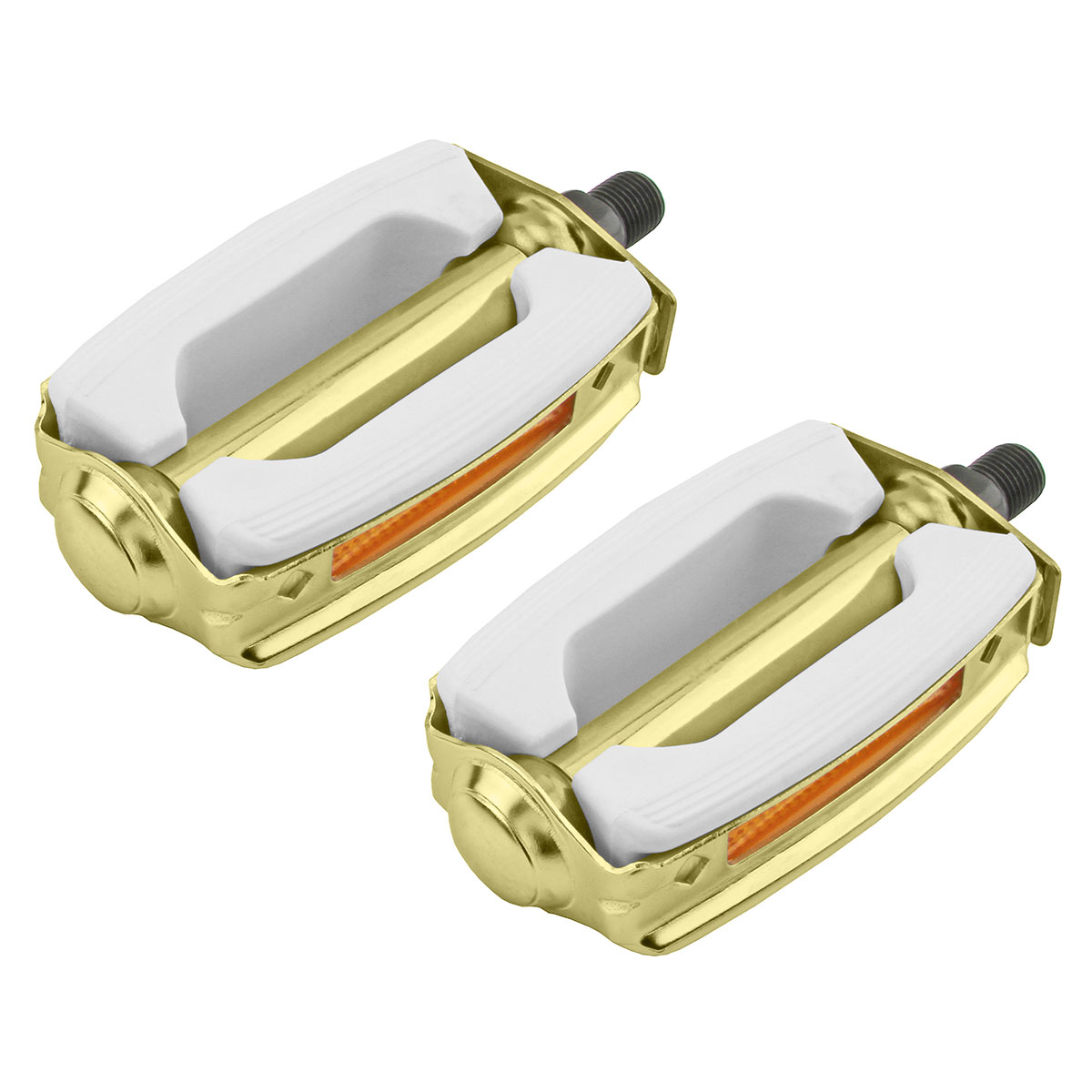 Krate Rubber Pedals 1/2 White/Gold.