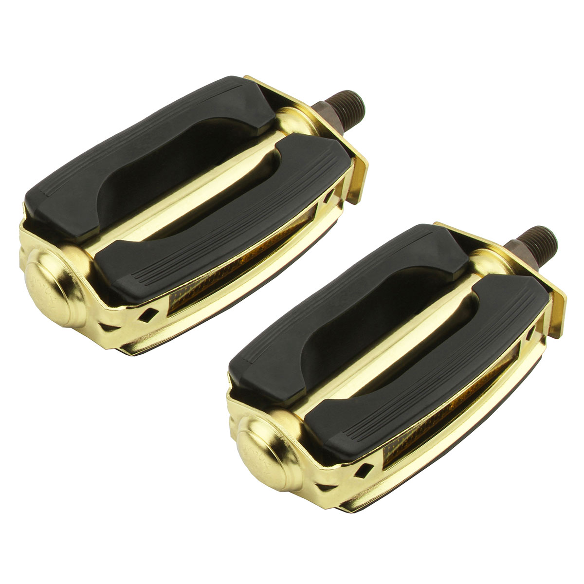 Krate Rubber Pedals 1/2 Black/Gold.