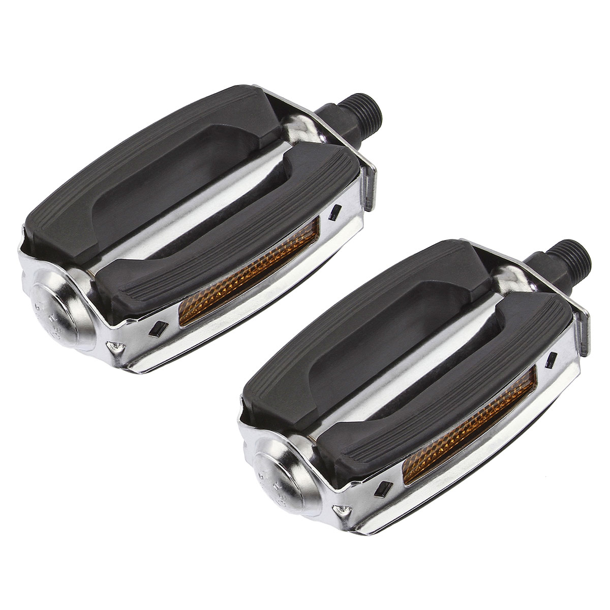 Krate Rubber Pedals 9/16 Black/Chrome.