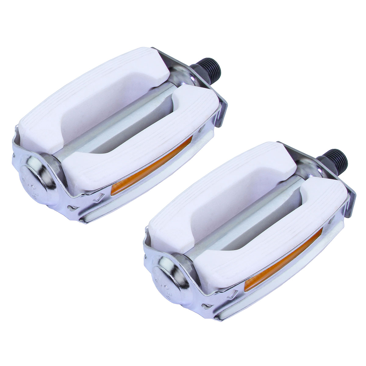 Krate Rubber Pedals 9/16 White/Chrome.
