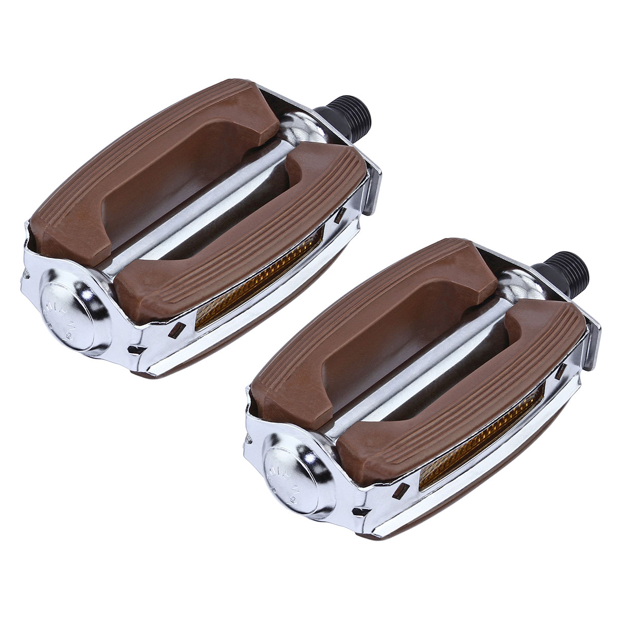 Krate Rubber Pedals 9/16 Brown/Chrome.