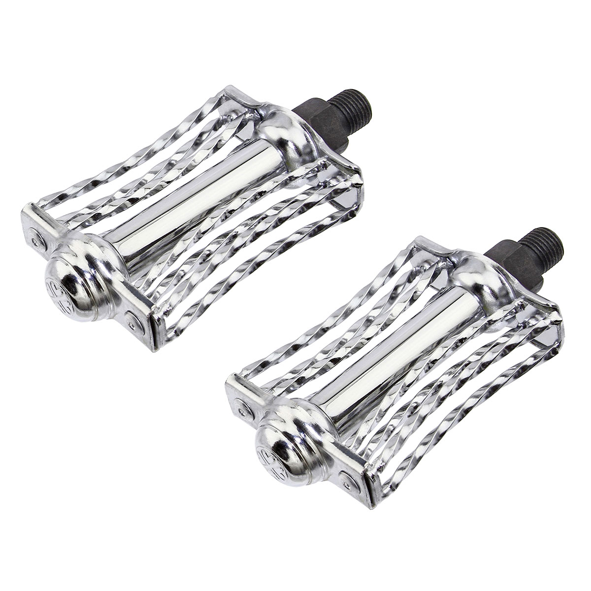 Double Square Twisted Butterfly Pedals 1/2 Chrome.