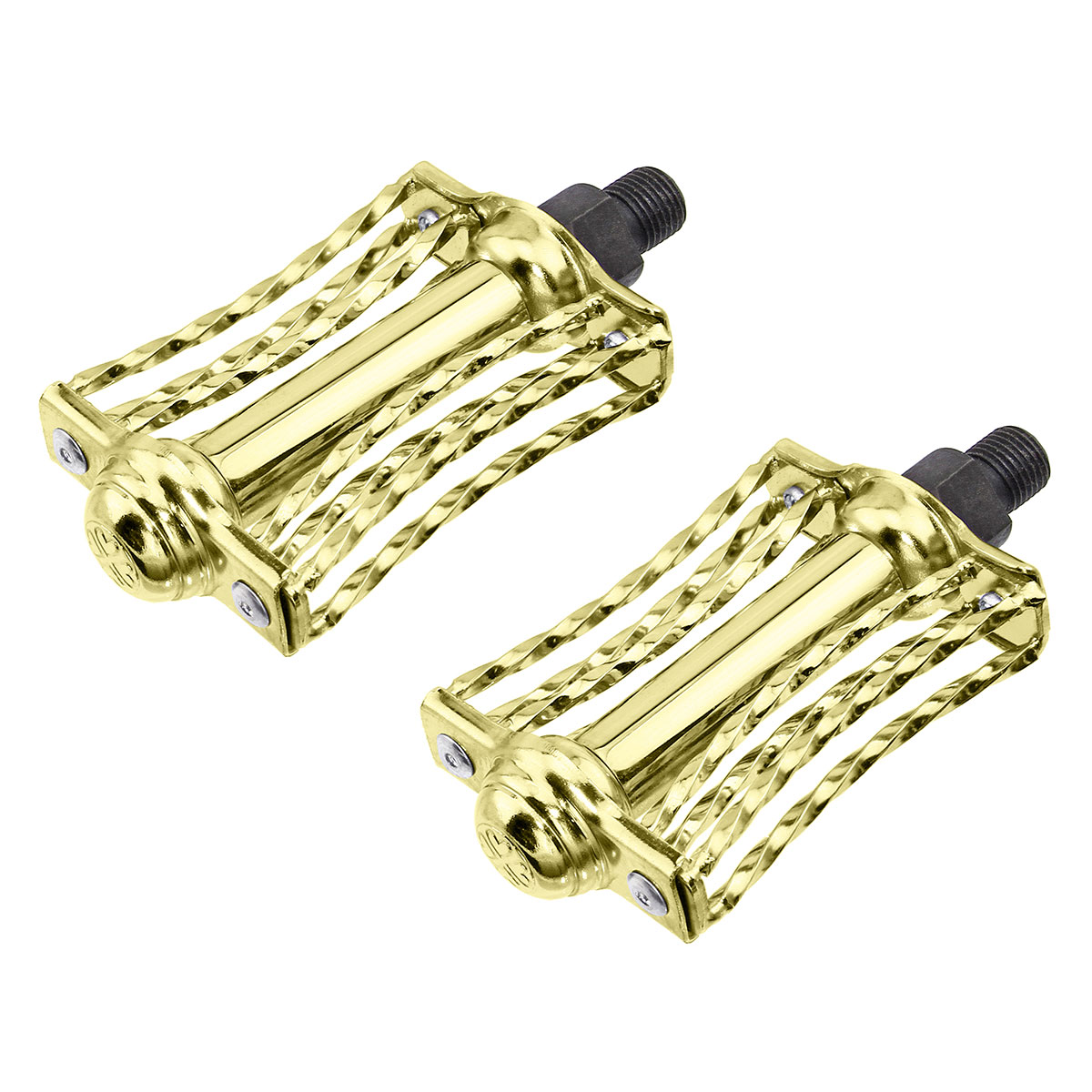 Double Square Twisted Butterfly Pedals 1/2 Gold.