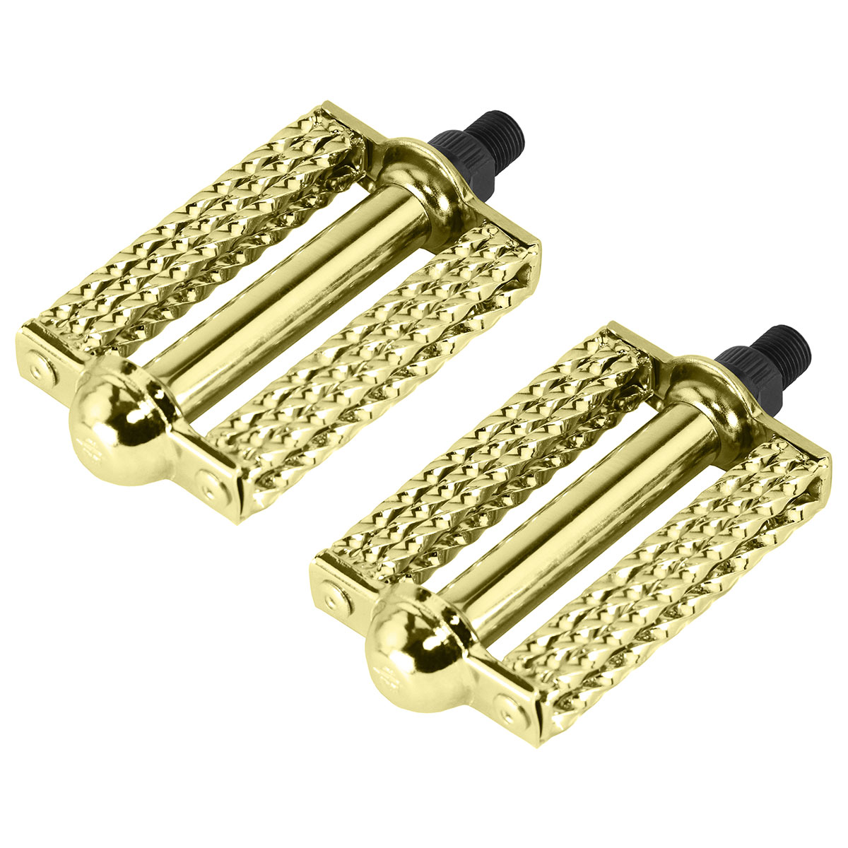 DTriple Square Twisted Pedals 1/2" Gold.