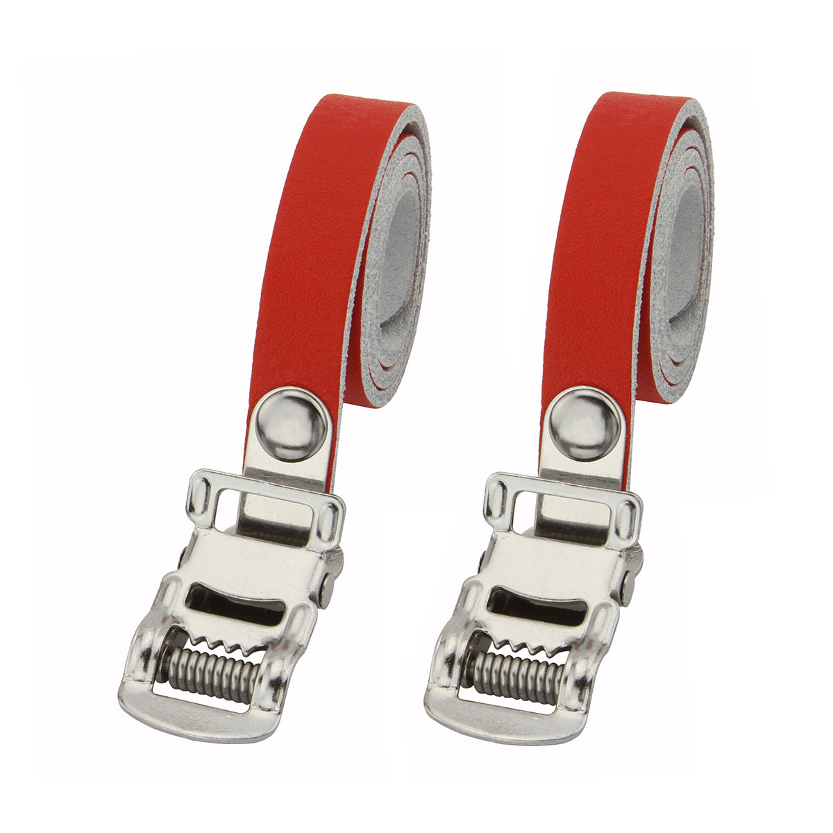 Leather Toe Straps Red.