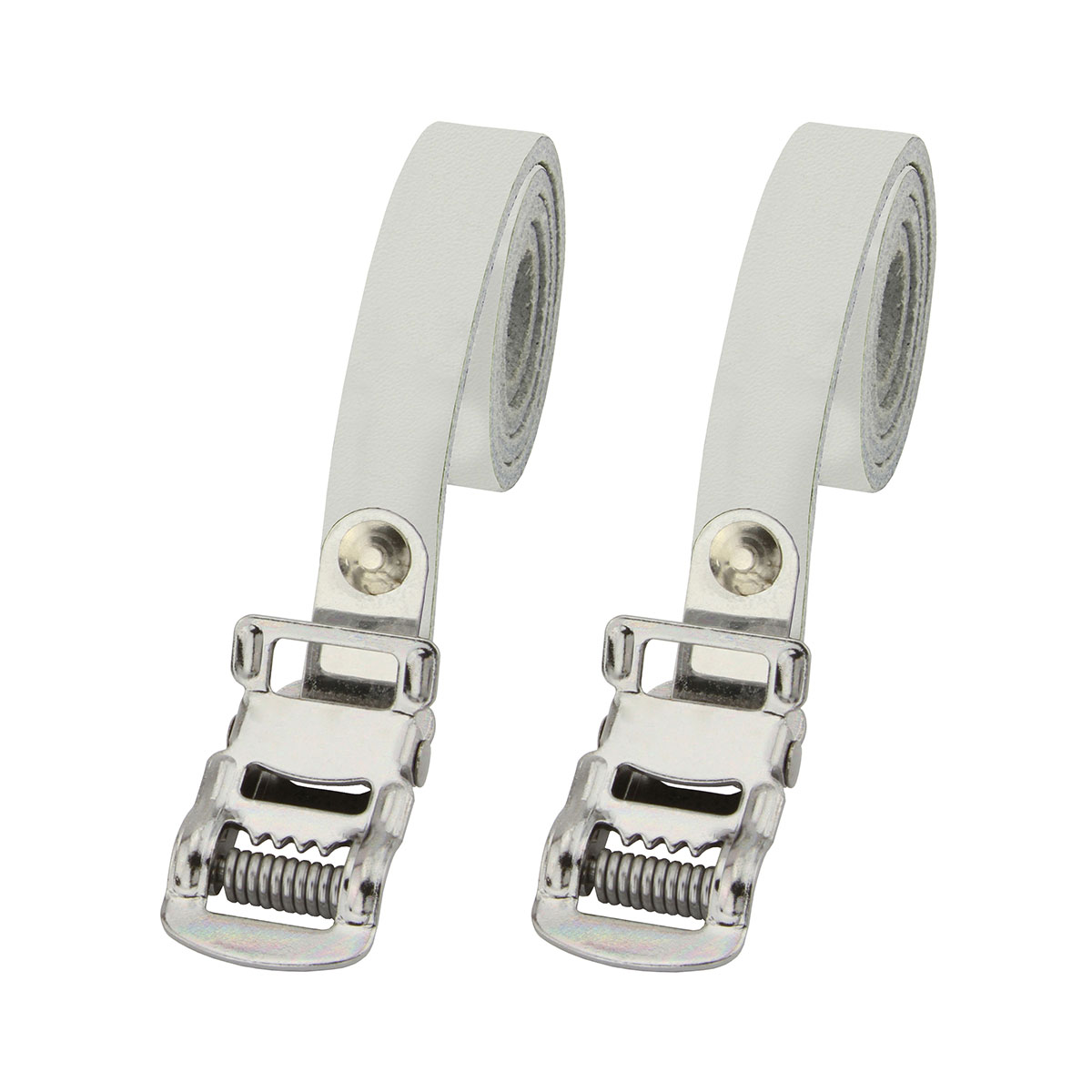 Leather Toe Straps White.