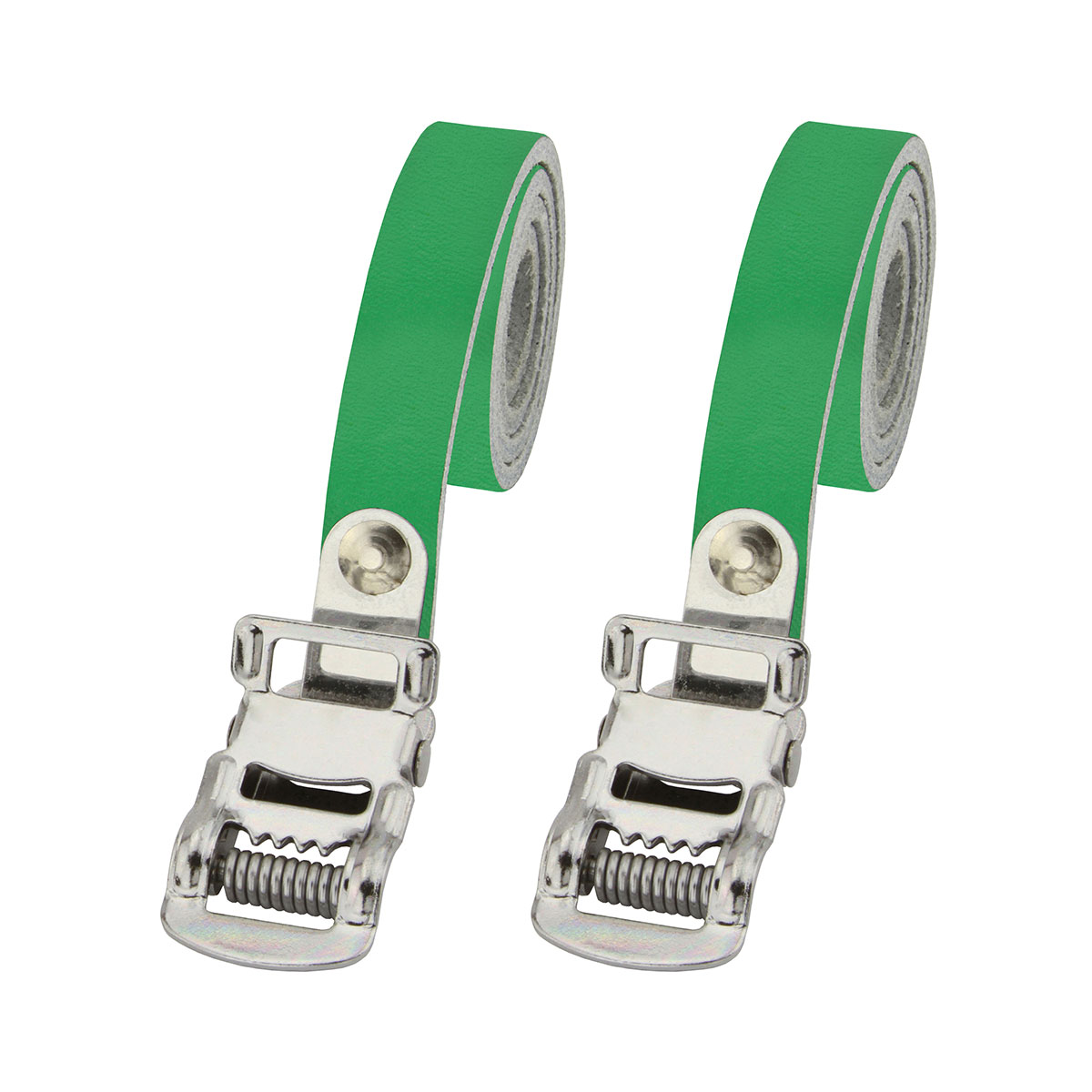 Leather Toe Straps Green.