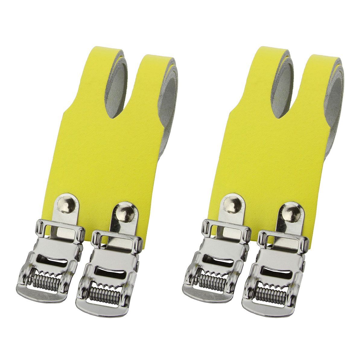 Leather Double Toe Straps Yellow.