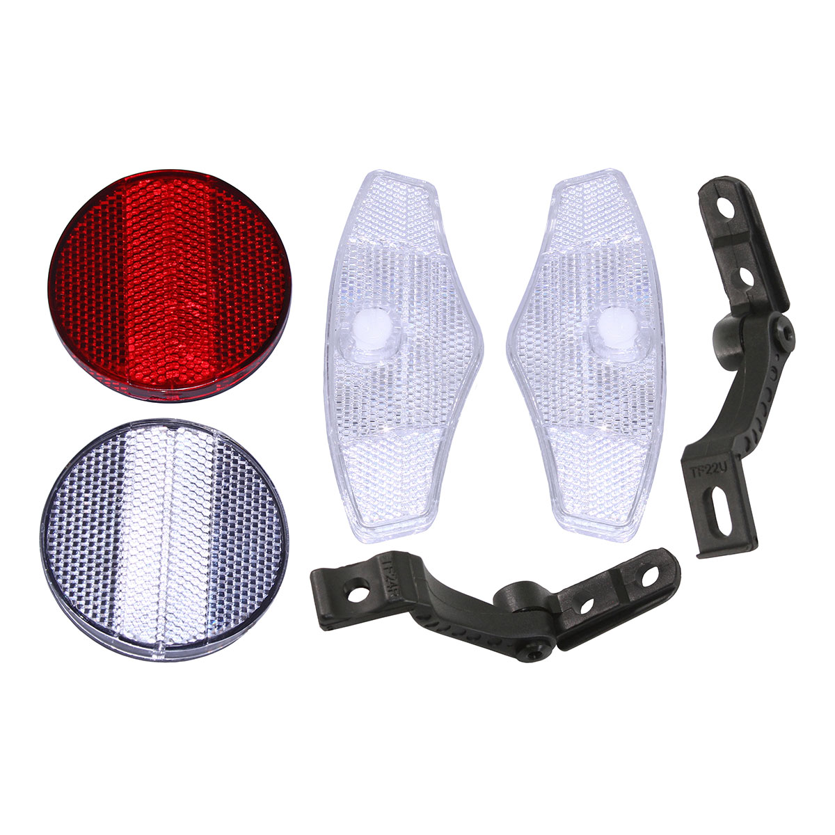 Front/Rear & Spoke Reflector Set 219 Red Clear.