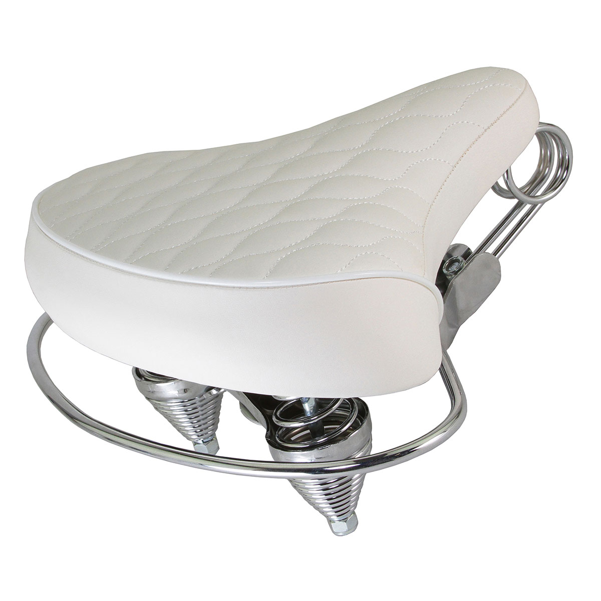 Beach Cruisers Saddle Diamond Web Spring White.