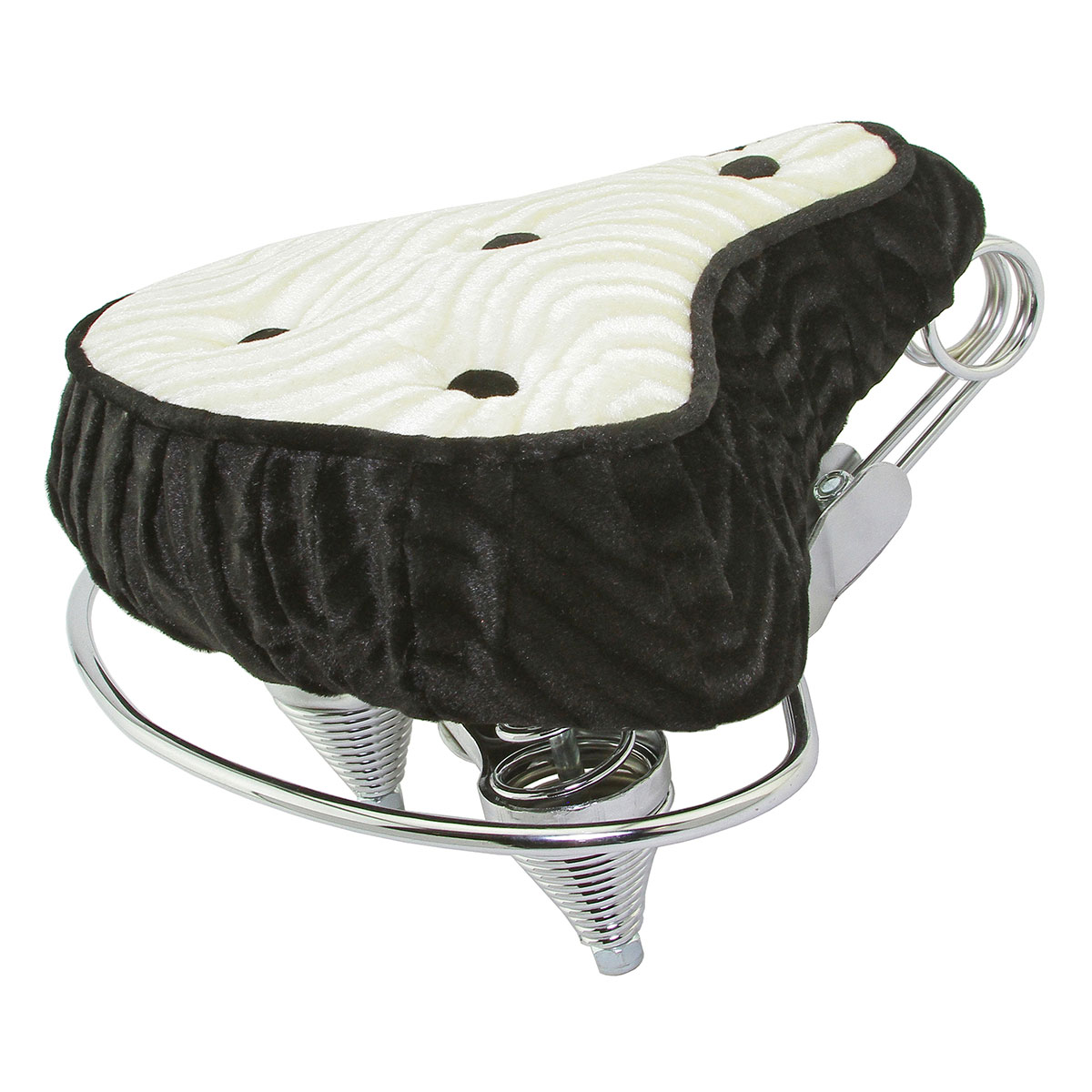 Beach Cruisers Saddle Velour Black/White.