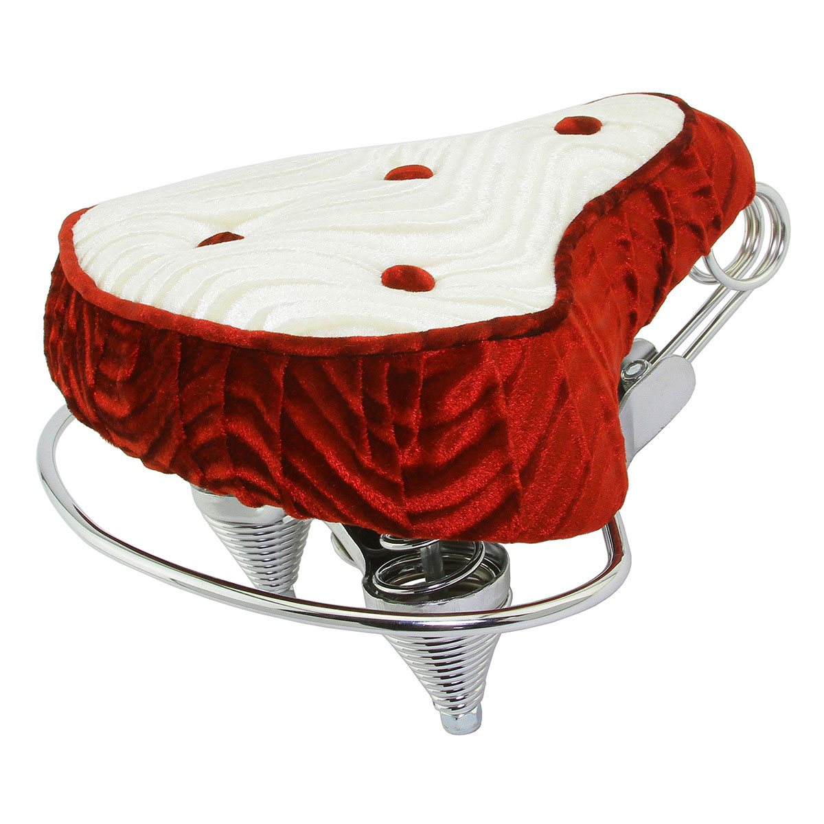 Beach Cruisers Saddle Velour Red/White.