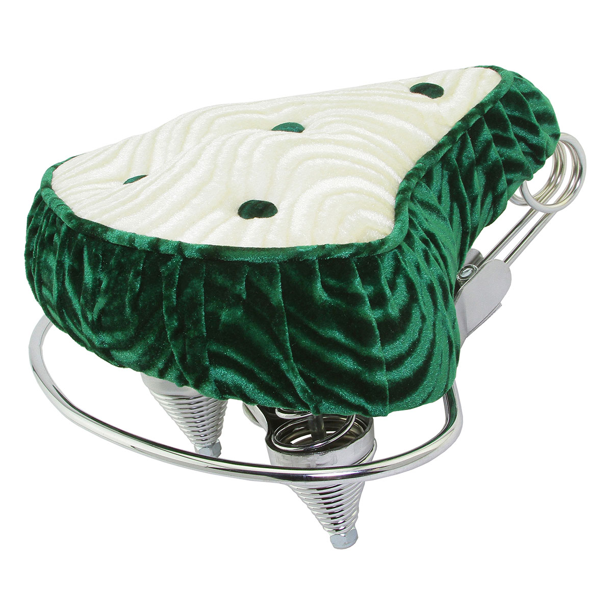 Beach Cruisers Saddle Velour Green/White.