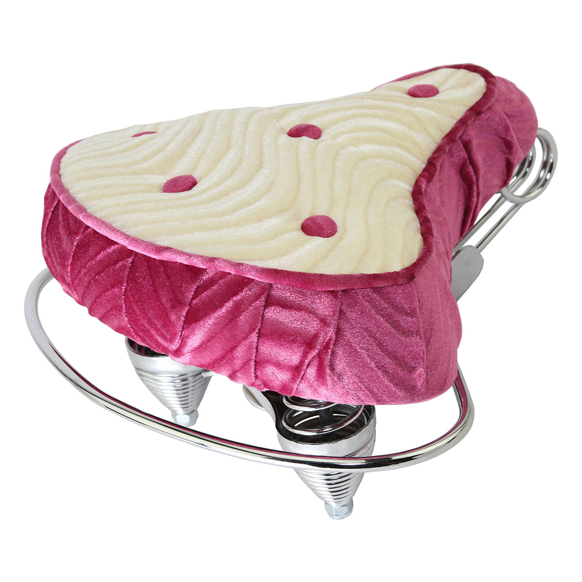 Beach Cruisers Saddle Velour Pink/White.