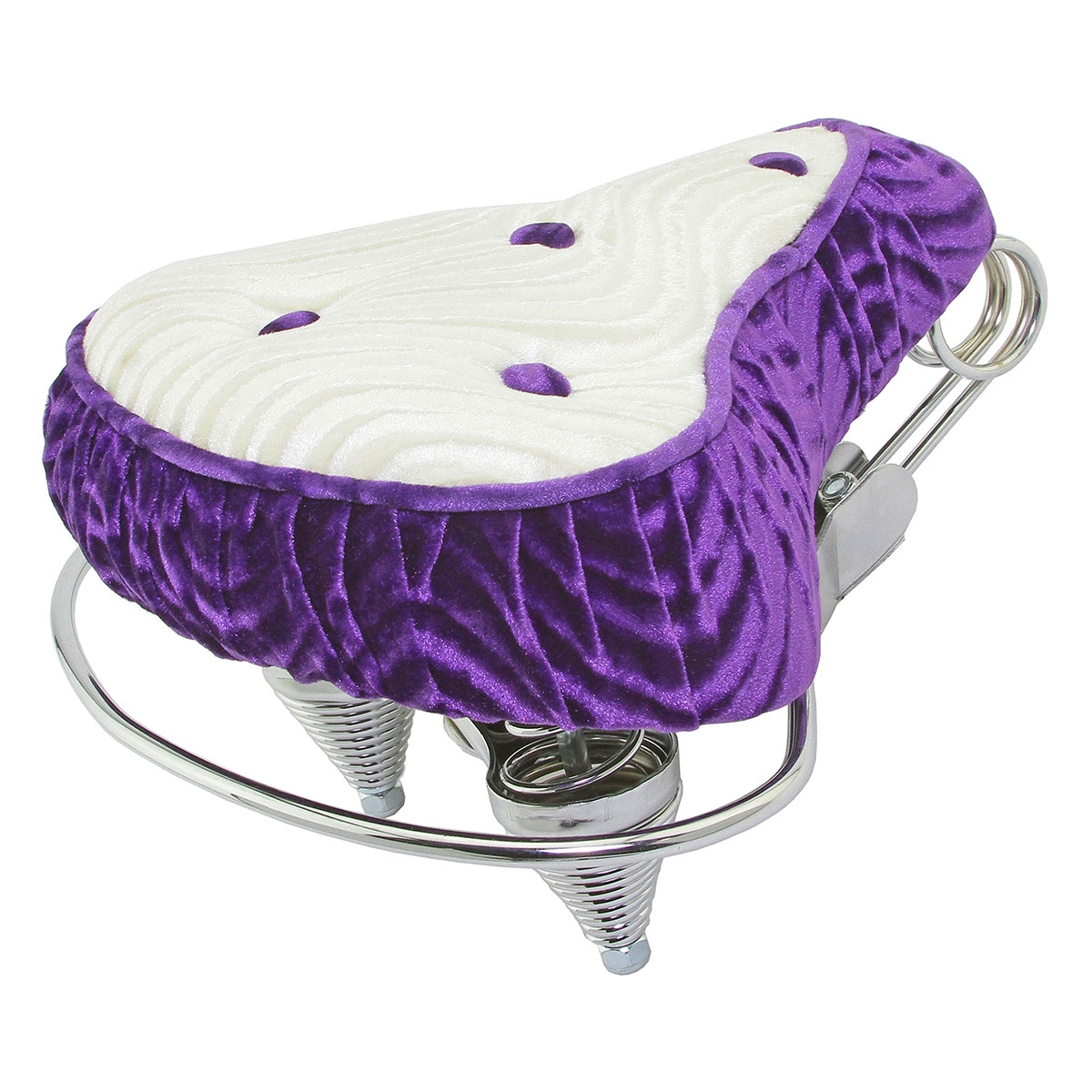 Beach Cruisers Saddle Velour Purple/White.