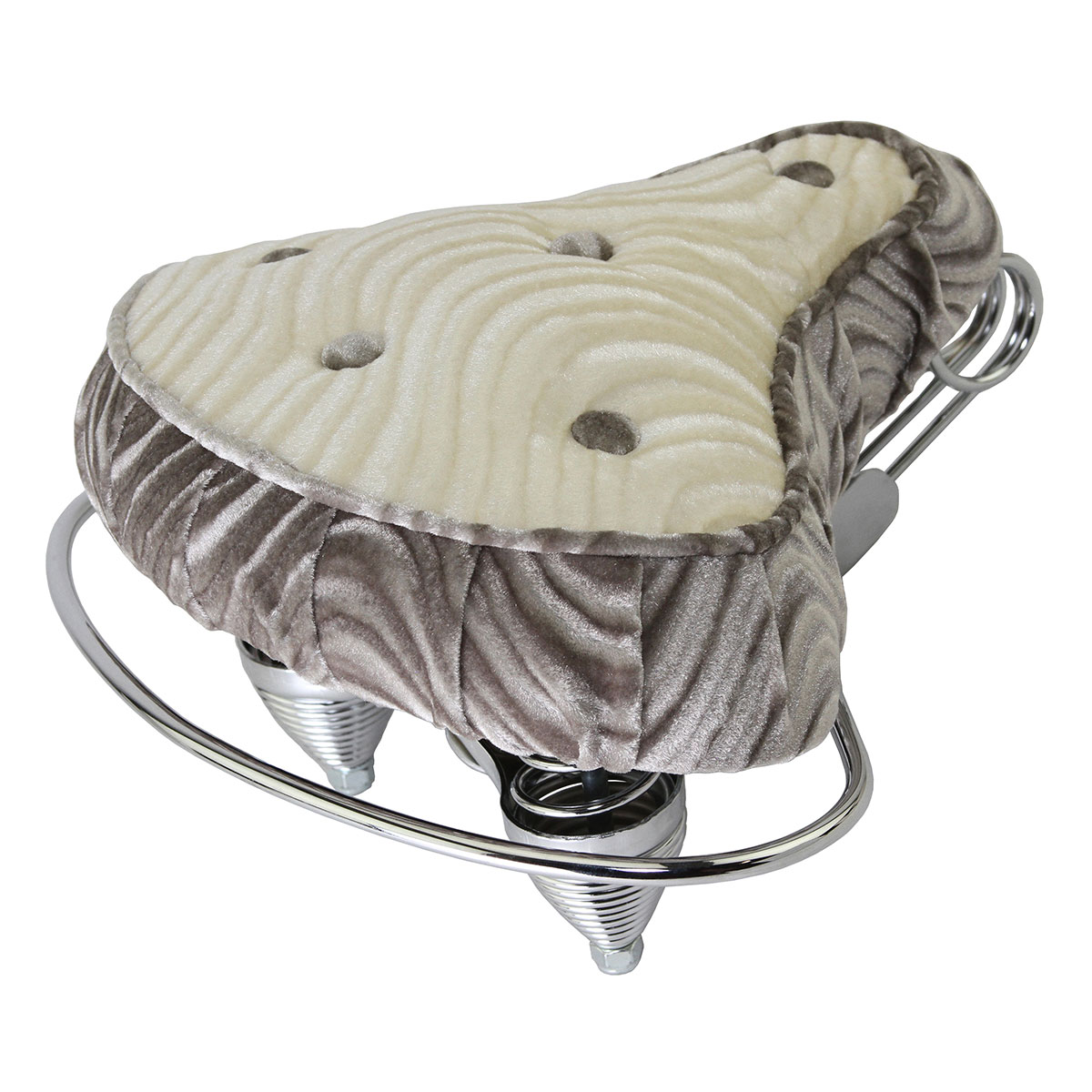 Beach Cruisers Saddle Velour Silver/White.