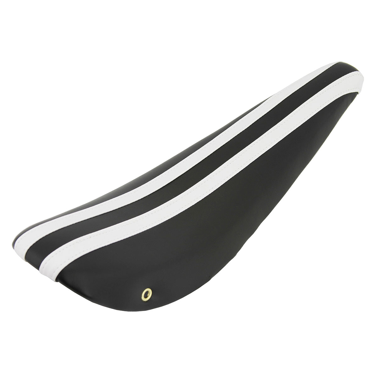 20 Banana Saddle Vinyl Black White/Stripe.