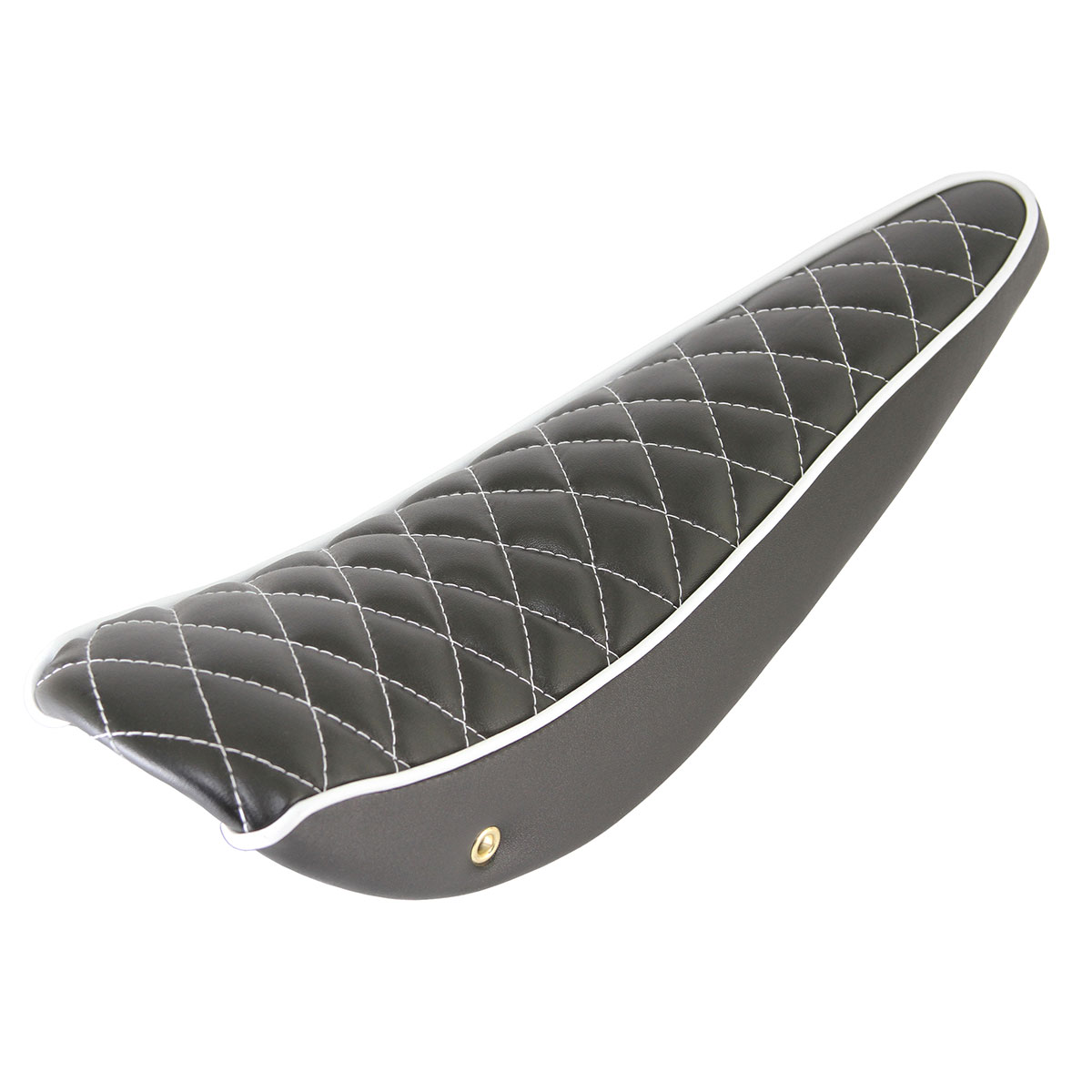20 Diamond Banana Saddle Vinyl All Black White/Stitch.
