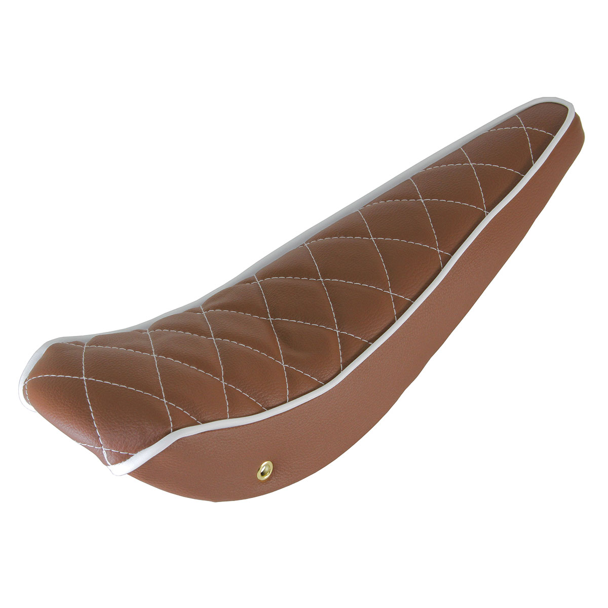 20 Diamond Banana Saddle Vinyl All Brown White/Stitch.