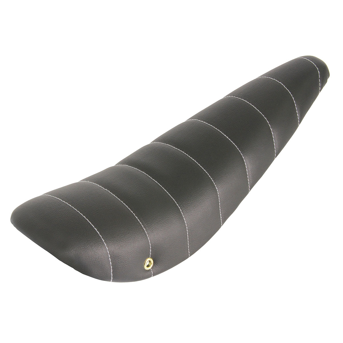 20 Stitched Banana Saddle Vinyl All Black White/Stitch.